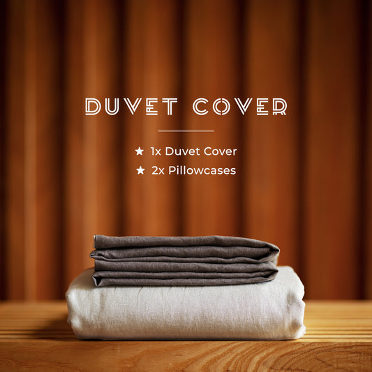 Reversible French Flax Linen Duvet Cover Set