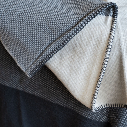 New! 100% Wool Blanket: Graphite & Oat