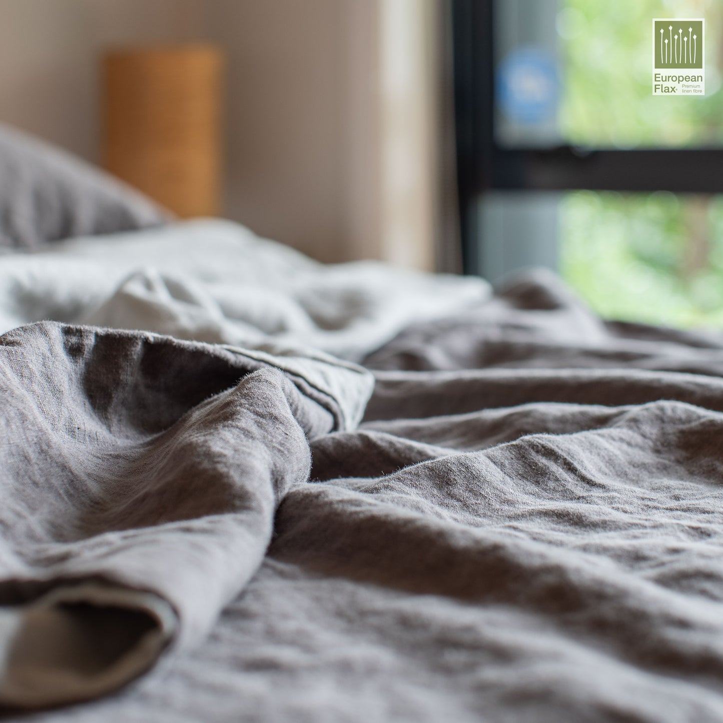 Linen Duvet Cover Set Charcoal/Riverstone