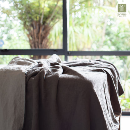 Linen Duvet Cover Set Charcoal/Riverstone