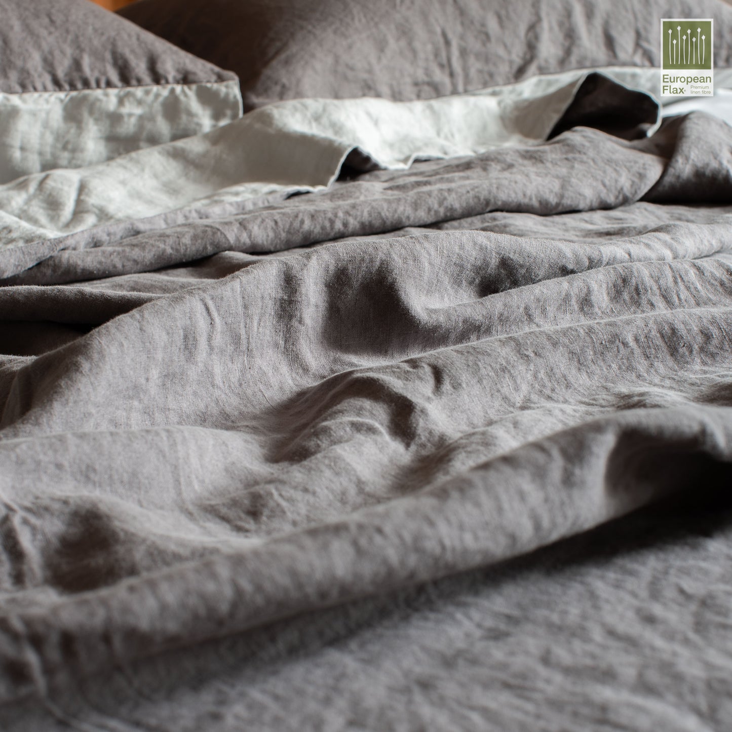Linen Duvet Cover Set Charcoal/Riverstone