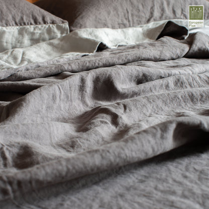 Linen Duvet Cover Set Charcoal/Riverstone