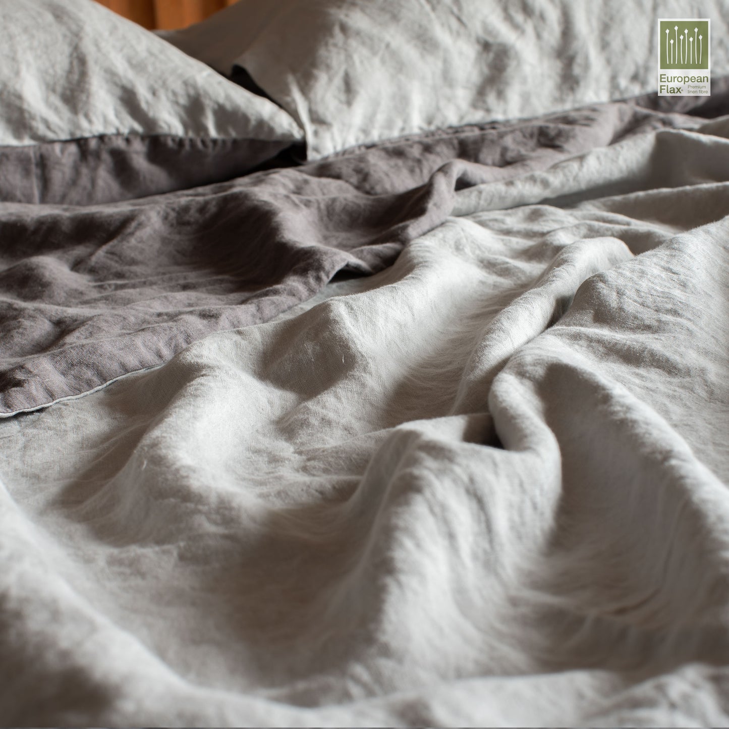 Linen Duvet Cover Set Charcoal/Riverstone