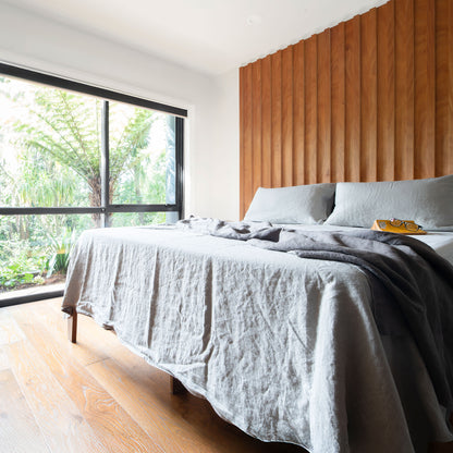 Odds & Sods: Linen Duvet Cover Set Charcoal/Riverstone