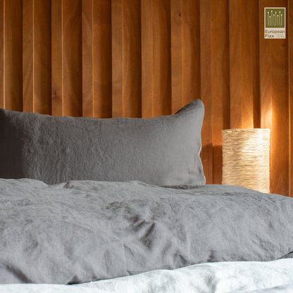Linen Duvet Cover Set Charcoal/Riverstone