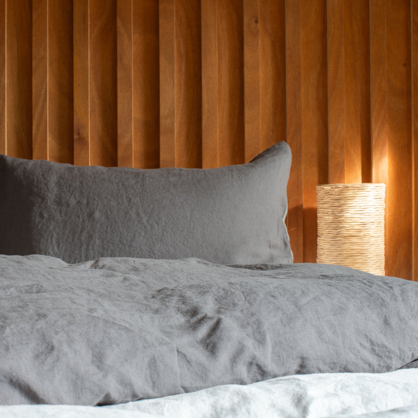 Odds & Sods: Linen Duvet Cover Set Charcoal/Riverstone