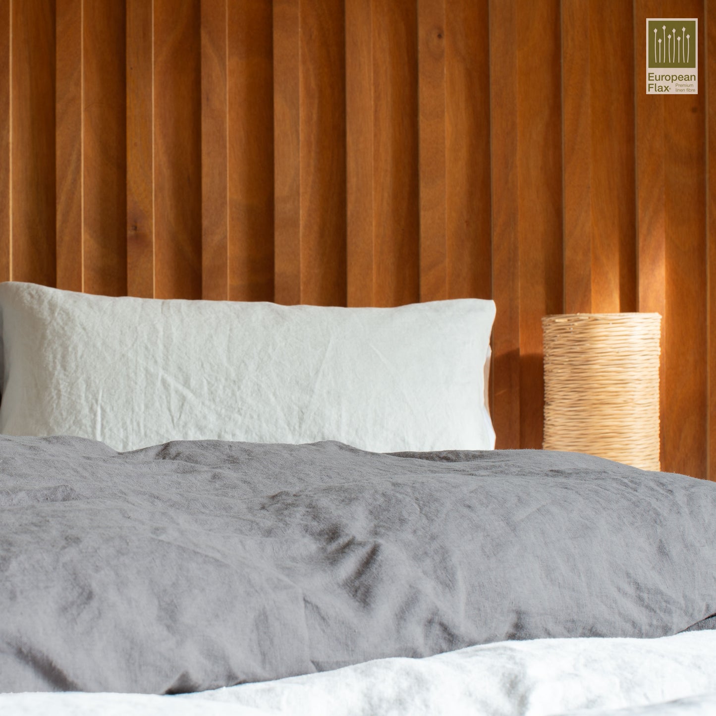 Linen Duvet Cover Set Charcoal/Riverstone