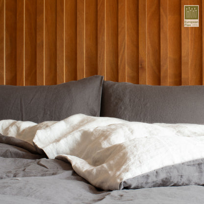 Linen Duvet Cover Set Charcoal/Riverstone
