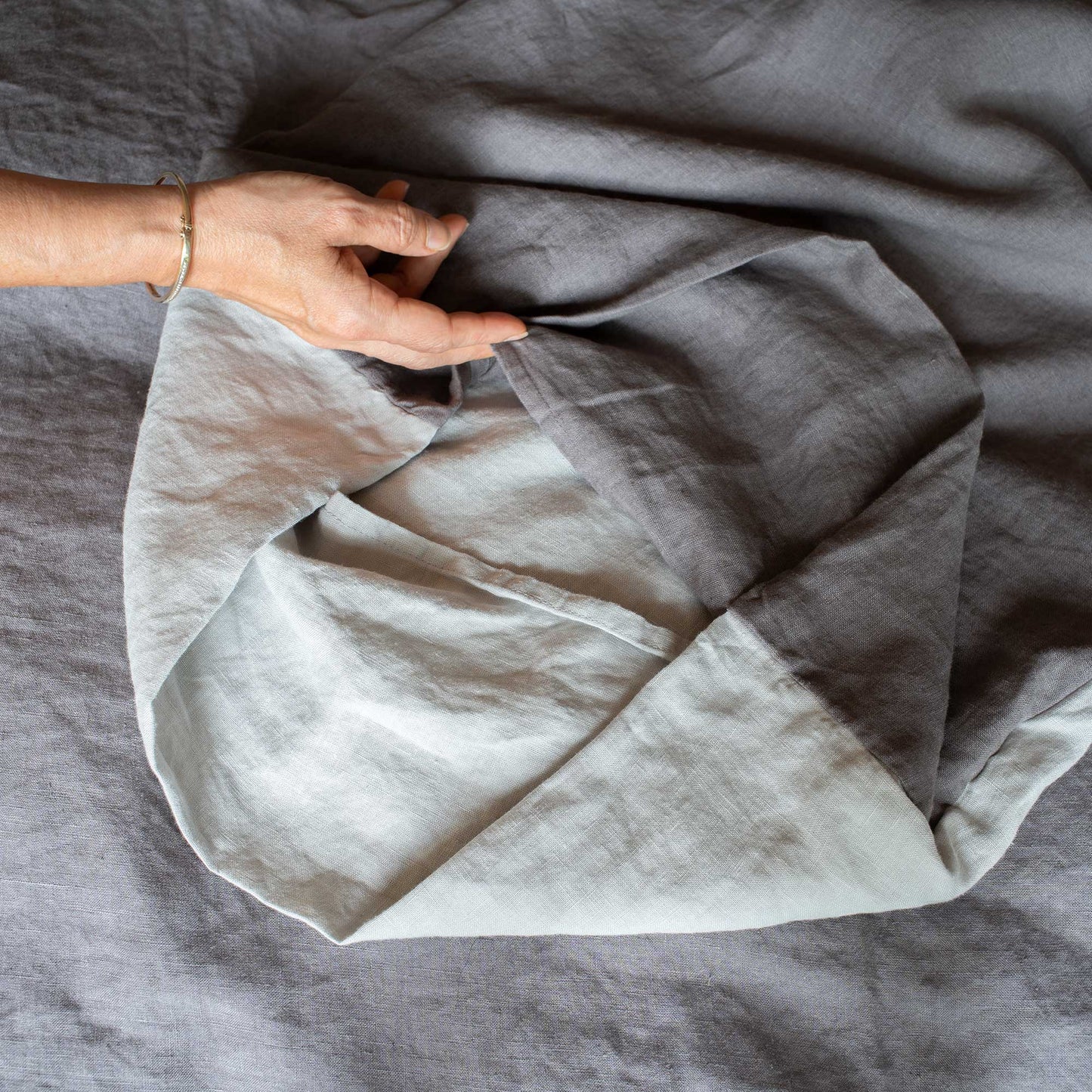 Odds & Sods: Linen Duvet Cover Set Charcoal/Riverstone