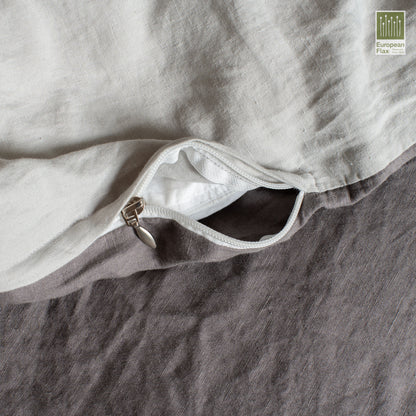 Linen Duvet Cover Set Charcoal/Riverstone