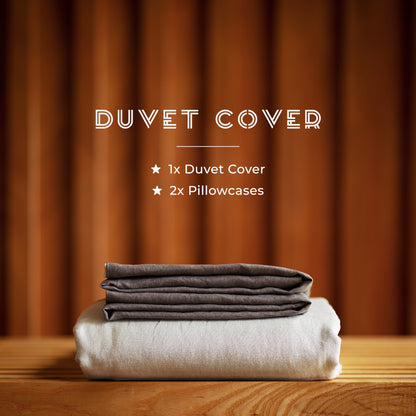 Reversible French Flax Linen Duvet Cover Set