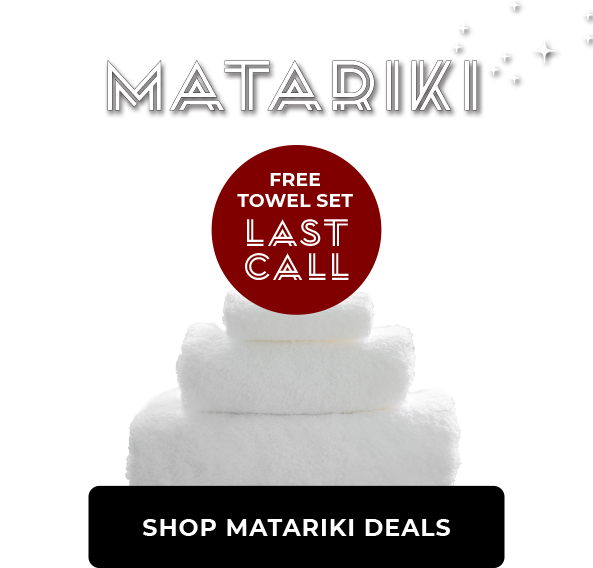 Free White Towel Set With Bedding Sets To Celebrate Matariki.