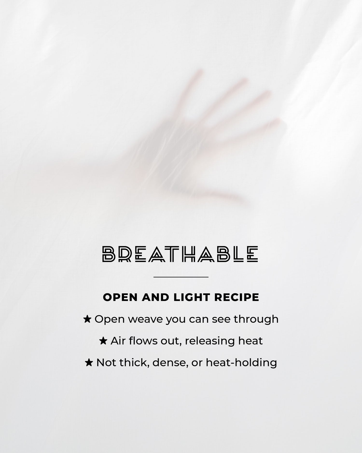 Sheets: open, light and breathable recipe releases heat