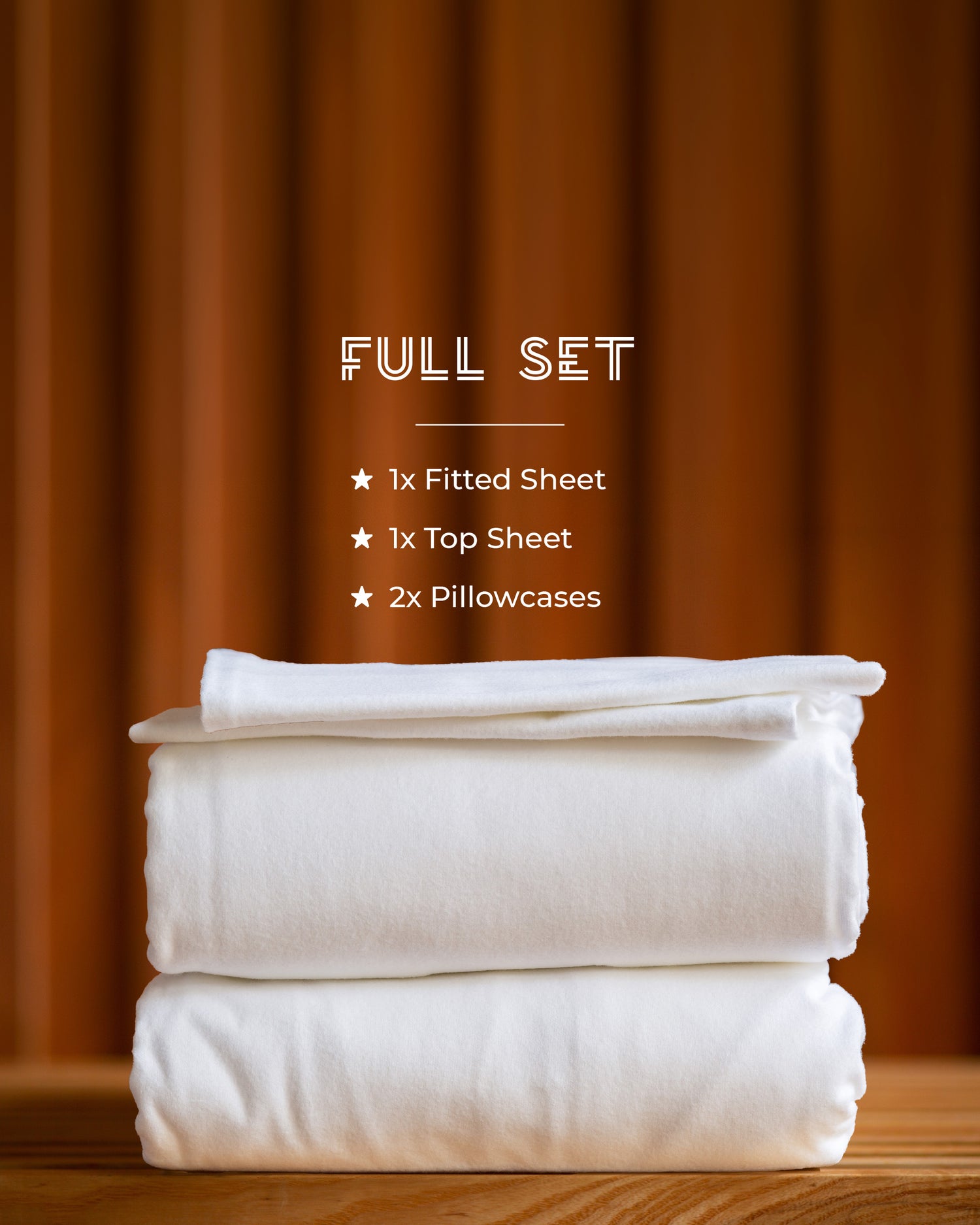 Velvet Flannel Full Sets: 1x Fitted Sheet, 1x Top Sheet, 2x Std Pillowcases