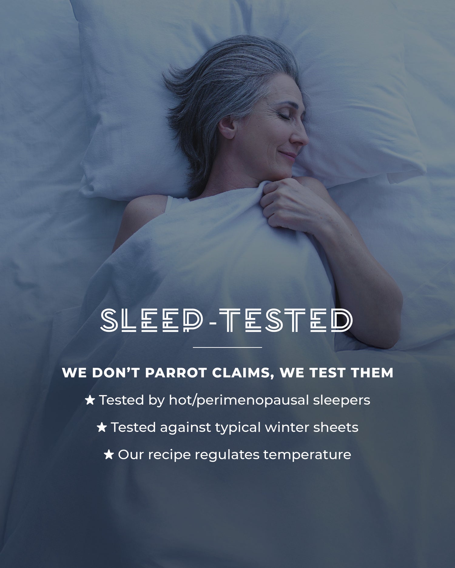 Velvet Flannel is sleep tested by perimenopausal sleepers, and hot sleepers. Wanter warmth without stifling hot